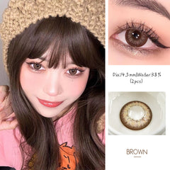 Ihomed  2pcs/pair 4 Tone Colored Eye Contact Lenses 0-800 Degrees Year Toss Beautiful Eye Color Lens