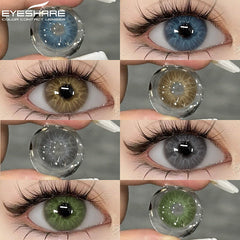 Ihomed 1 Pair New Natural Colored Contact Lenses for Eyes Blue Lenses Green Eye Lenses Brown Lenses Yearl Gray Contact Lenses