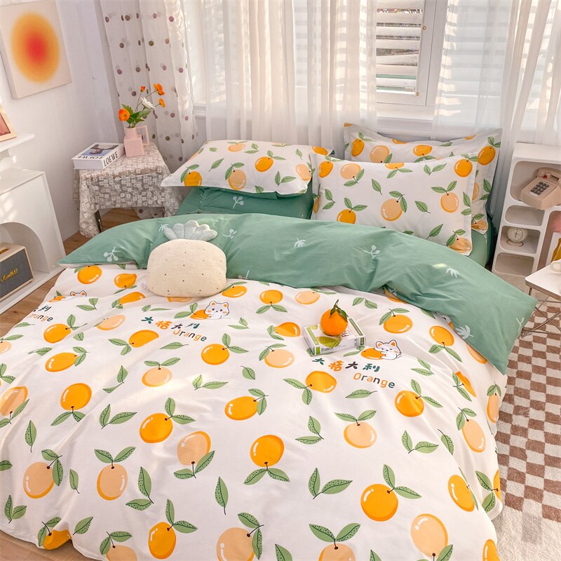 Ihomed 100% High Quality Cotton Bedding Set 3pcs 1 Duvet Cover 2 Pillowcases, 16 Sizes,Customizable