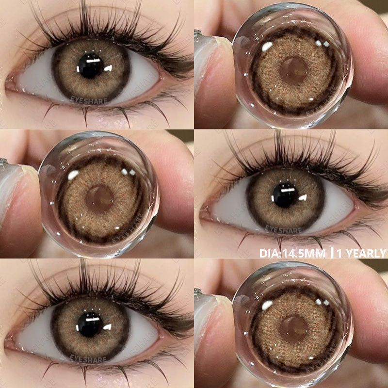 Ihomed Colored Contact Lenses 1pair Natural Eye Lens Blue Eye Lenses Brown Lenses Gray Pupils Yearly Cosmetic Green Contacts