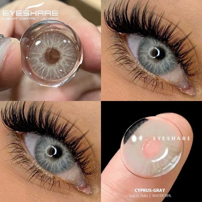 Ihomed 1Pair Colored Contact Lenses for Eyes Gray Pupis Blue Lens Green Eye Lenses Yearly Fashion Lenses Cosmetic Eye Contacts