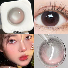 Ihomed New 2pcs/pair Natural Beaty Pupil Lenses for Eyes Colored Eye Lenses for Myopia Contact Lenses 14.2mm Eye Color Lens