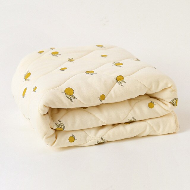 Ihomed Cherry Lemon Printed Cotton Baby Quilt Cover Floral Newborn Blanket Covers for Babies Girls Bedding Blankets Quilts