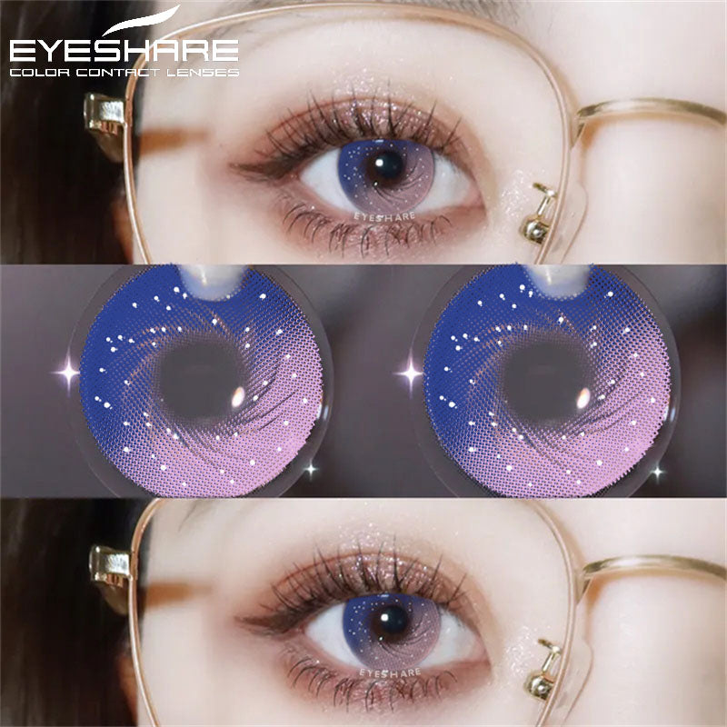 Ihomed 1pair/2pcs Colored Contact Lenses for Eyes Blue Contacts Purple Lenses Cosplay Contact Lenses Yearly Fashion Eye Lenses