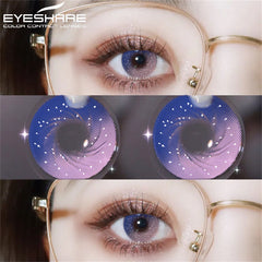 Ihomed 1pair Colored Contact Lenses for Eyes Purple Lenses Fashion Colorful Beautiful Pupil Lens Yearly Cosmetic Eye Contacts