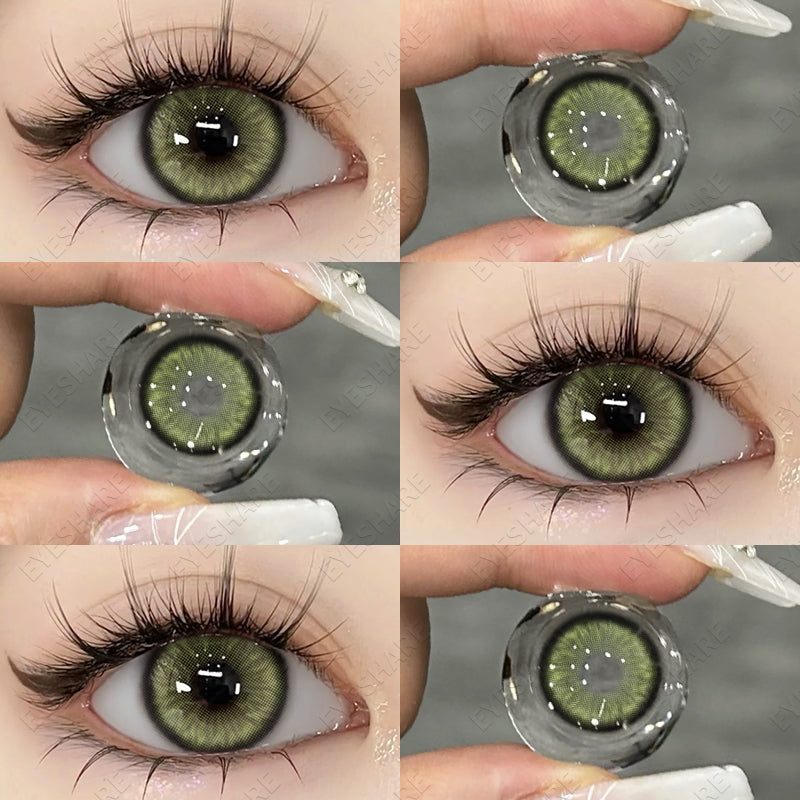 Ihomed 1 Pair Natural Eye Color Lens Colored Contact Lenses for Eyes Blue Lenses Gray Eye Lenses Green Lenses Yearly Contacts