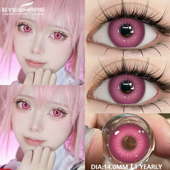 Ihomed  1 Pair Fashion Pink Cosplay Anime Lenses Color Contact Lenses for Eyes Cosmetics Purple Lenses Yearly Eye Contact Lens