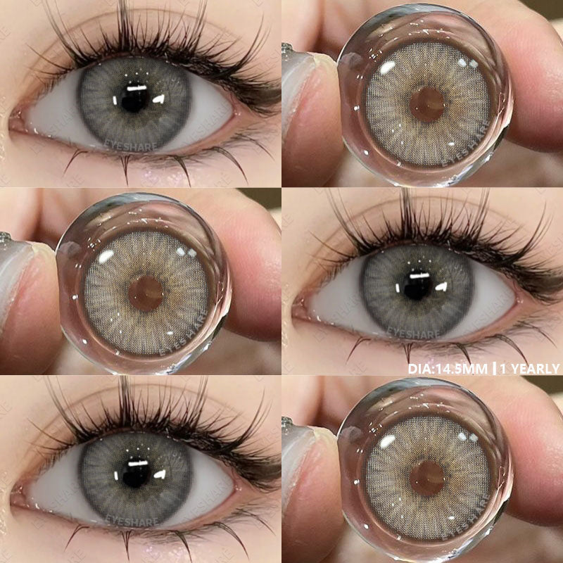 Ihomed Colored Contact Lenses 1pair Natural Eye Lens Blue Eye Lenses Brown Lenses Gray Pupils Yearly Cosmetic Green Contacts