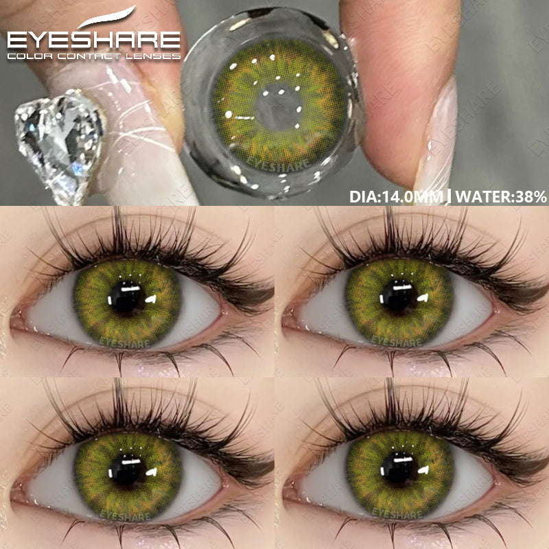 Ihomed 1pair Natural Eye Lenses Color Contact Lenses for Eyes Green Lenses Blue Eye Contact Lens Yearly Cosmetic Gray Pupils