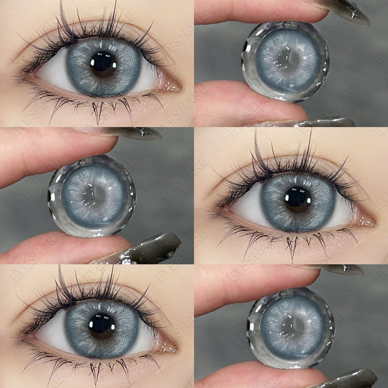 Ihomed 1 Pair Natural Eye Color Lens Colored Contact Lenses for Eyes Blue Lenses Gray Eye Lenses Green Lenses Yearly Contacts