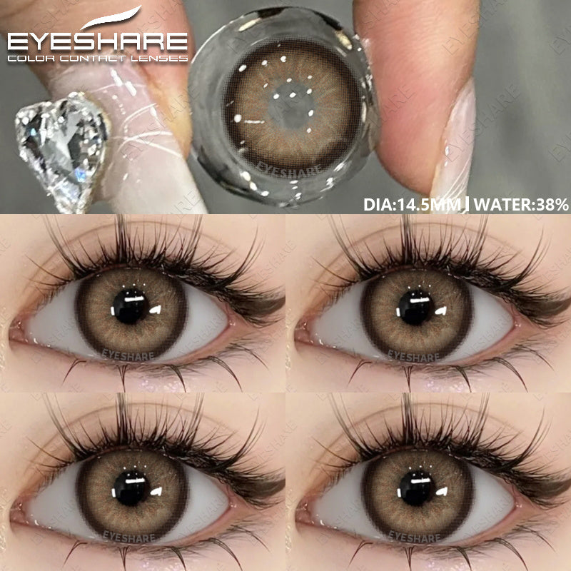 Ihomed 1pair Natural Eye Lenses Color Contact Lenses for Eyes Green Lenses Blue Eye Contact Lens Yearly Cosmetic Gray Pupils