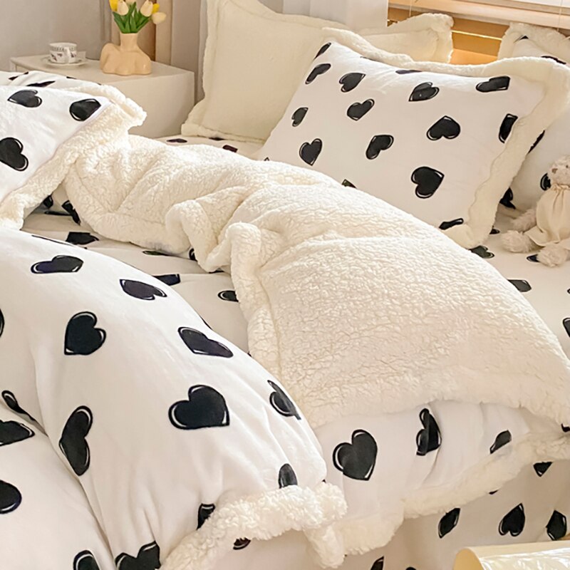 Ihomed Winter thickened lamb fleece blanket air-conditioned nap blanket quilt cover multi-purpose bedding