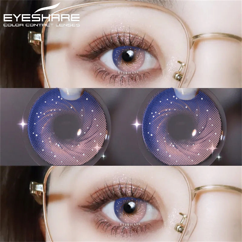 Ihomed 1pair/2pcs Colored Contact Lenses for Eyes Blue Contacts Purple Lenses Cosplay Contact Lenses Yearly Fashion Eye Lenses