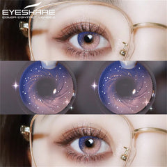 Ihomed 1pair Colored Contact Lenses for Eyes Purple Lenses Fashion Colorful Beautiful Pupil Lens Yearly Cosmetic Eye Contacts