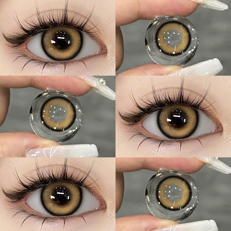 Ihomed 1 Pair Big Eye Korean Lenses Colored Contact Lenses for Eyes Fashion Contact Lenses Yearly Blue Lenses Gray Eye Lenses