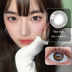 Ihomed 2pcs/pair Natural Pupil Lenses Contact Lenses for Eyes Comic Black Eyes Tear Eye 2 Tone Series Eye Contacts (dia:14mm)