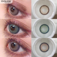 Ihomed 2pcs/pair Natural Lenses 3 Tone Monica Series Contact Lenses Colored Lenses for Eyes Eye Contacts Yearly Use(DIA:14.5mm)