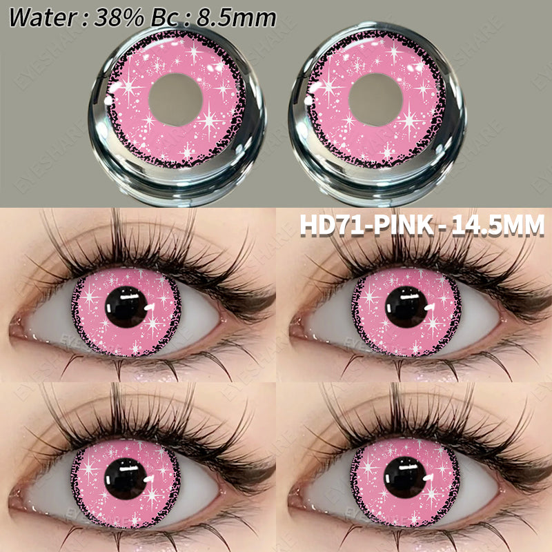 Ihomed  1 Pair Fashion Pink Cosplay Anime Lenses Color Contact Lenses for Eyes Cosmetics Purple Lenses Yearly Eye Contact Lens