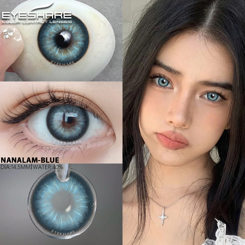 Ihomed 1 Pair Big Eye Korean Lenses Colored Contact Lenses for Eyes Fashion Contact Lenses Yearly Blue Lenses Gray Eye Lenses