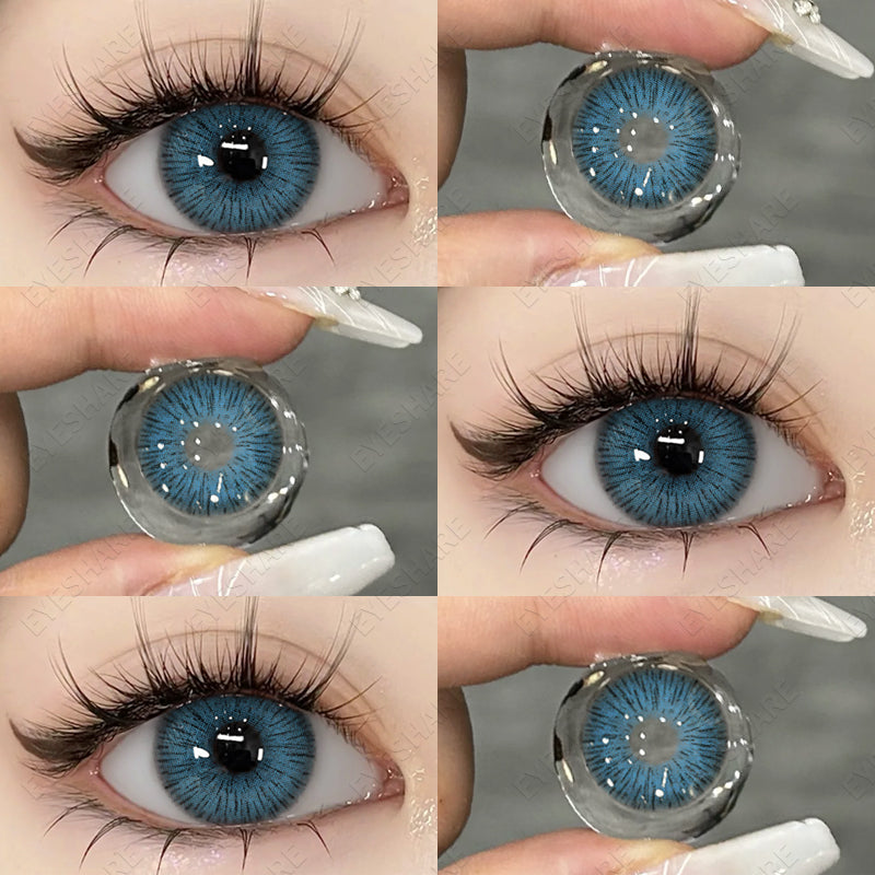 Ihomed 1 Pair Big Eye Korean Lenses Colored Contact Lenses for Eyes Fashion Contact Lenses Yearly Blue Lenses Gray Eye Lenses