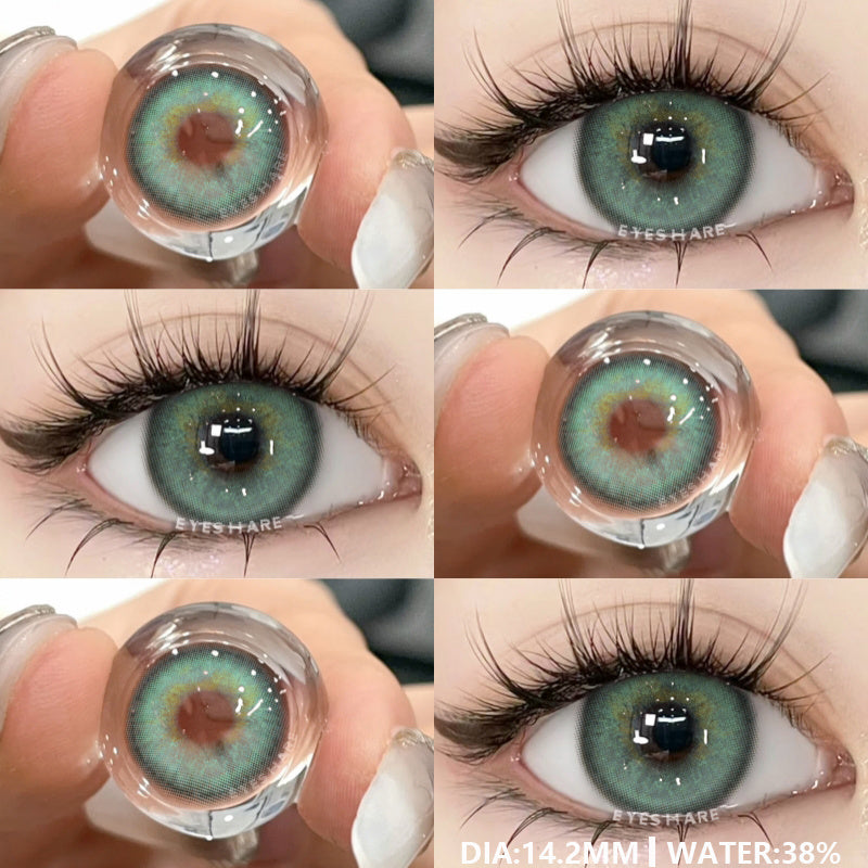 Ihomed  1Pair New Colored Contact Lenses for Eyes Natural Contact Lenses Blue Eye Lens Green Lenses Yearly Brown Eye Contacts