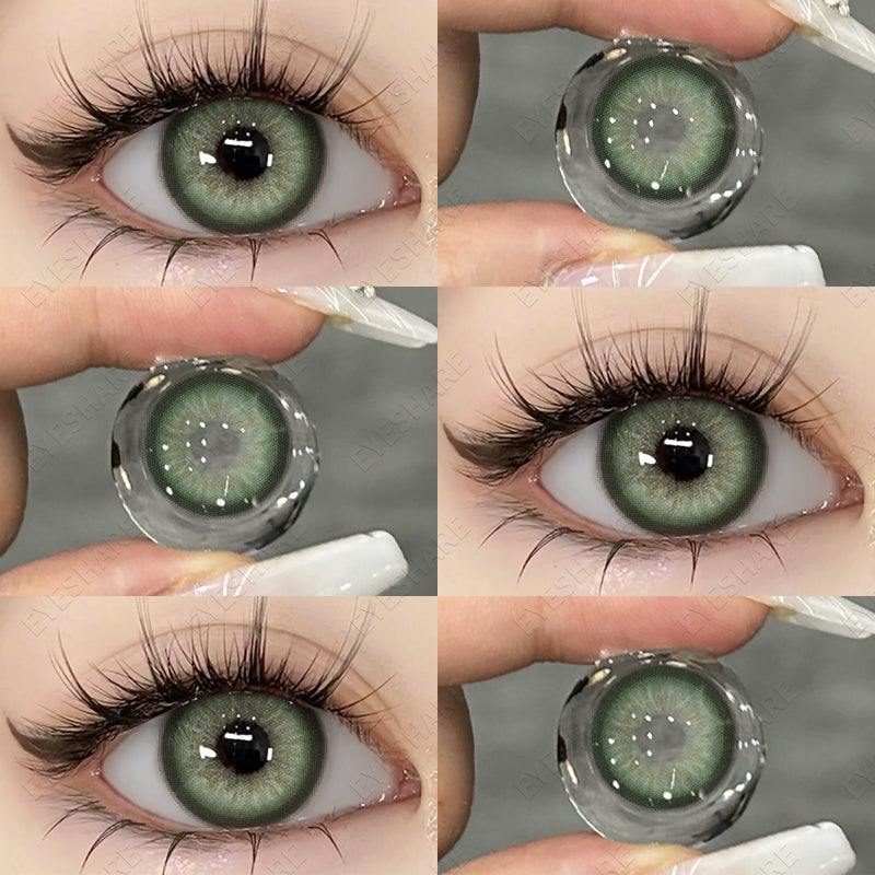 Ihomed  1Pair New Colored Contact Lenses for Eyes Natural Contact Lenses Blue Eye Lens Green Lenses Yearly Brown Eye Contacts