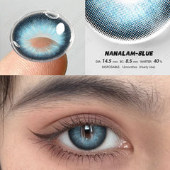 Ihomed 1 Pair Colored Contact Lenses for Eyes Beautiful Pupil Blue Contact Lenses Gray Lenses Yearly Use Cosmetic Eye Lenses