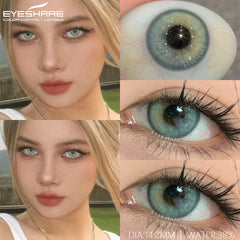 Ihomed 1Pair New Green Colored Contact Lens Gray Eye Lenses Brown Lenses High Quality Yearly Natural Contact Lenses for Eyes