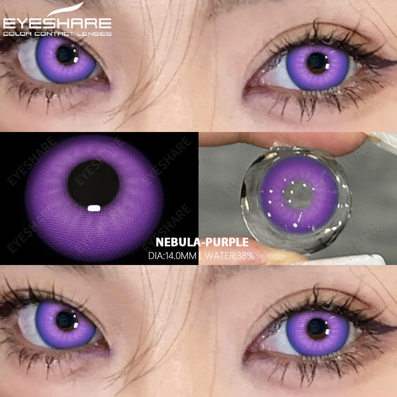 Ihomed 1pair Colored Contact Lenses for Eyes Purple Lenses Fashion Colorful Beautiful Pupil Lens Yearly Cosmetic Eye Contacts