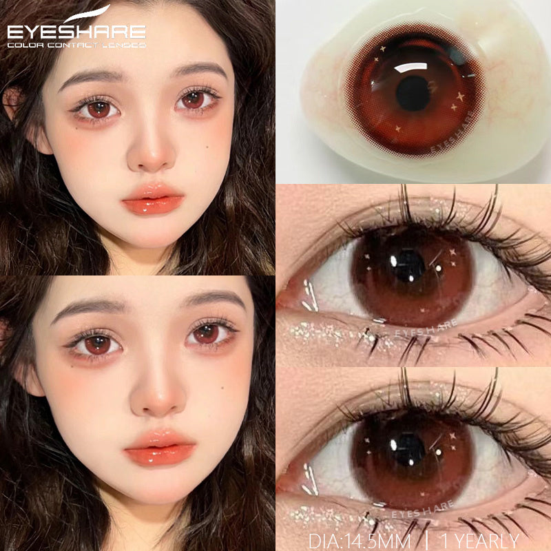 Ihomed 1Pair New Green Colored Contact Lens Gray Eye Lenses Brown Lenses High Quality Yearly Natural Contact Lenses for Eyes