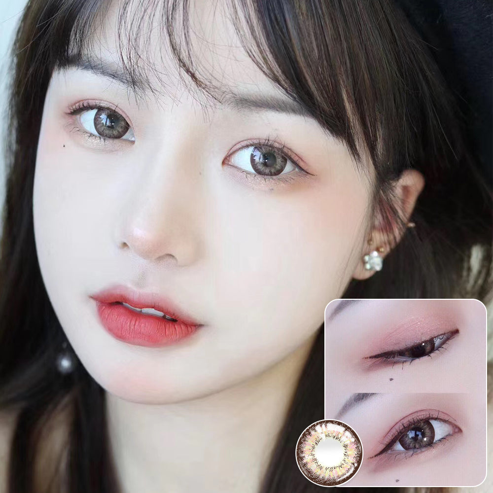 Ihomed  2pcs/pair 4 Tone Colored Eye Contact Lenses 0-800 Degrees Year Toss Beautiful Eye Color Lens