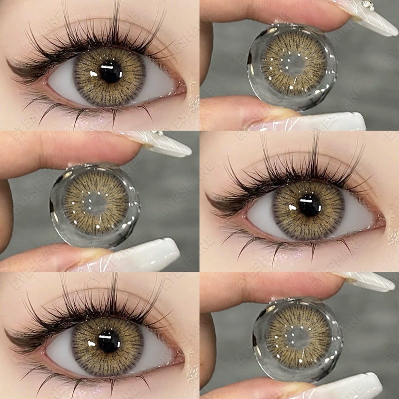 Ihomed 1 Pair Big Eye Korean Lenses Colored Contact Lenses for Eyes Fashion Contact Lenses Yearly Blue Lenses Gray Eye Lenses