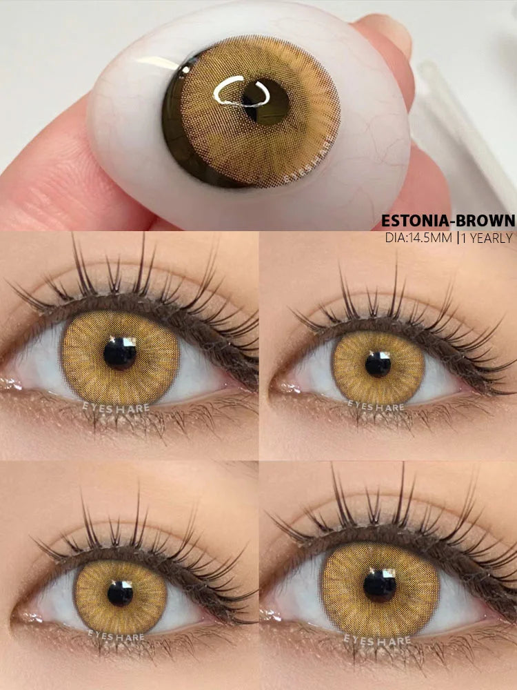 Ihomed  1 Pair Natural Colored Contact Lenses for Eyes New Contact Lenses Blue Colorful Lenses Gray Contacts Beauty Makeup Lens