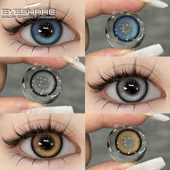 Ihomed 1 Pair Big Eye Korean Lenses Colored Contact Lenses for Eyes Fashion Contact Lenses Yearly Blue Lenses Gray Eye Lenses