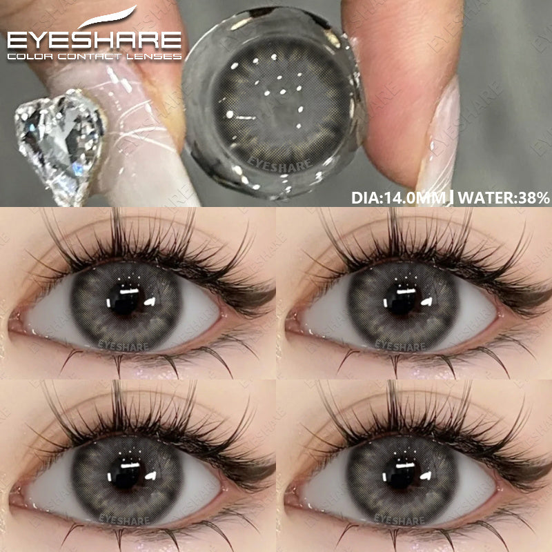 Ihomed 1pair Natural Eye Lenses Color Contact Lenses for Eyes Green Lenses Blue Eye Contact Lens Yearly Cosmetic Gray Pupils