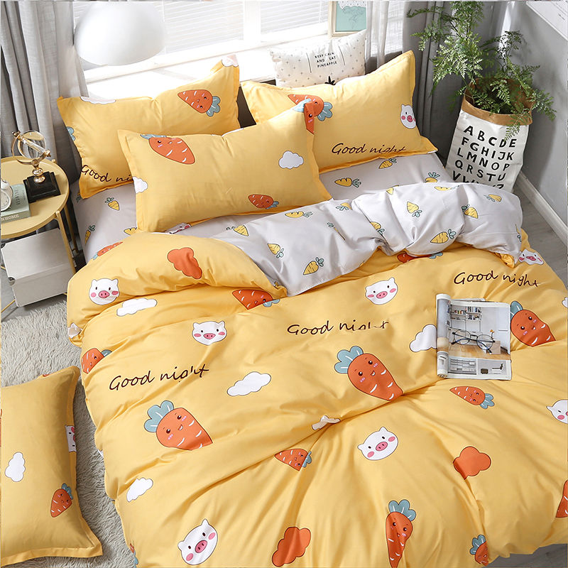 Ihomed Cute Bear Bedding Set Girls Boys Kids Single Double Size Flat Sheet Duvet Cover Pillowcase Bed Linens White Blue Home Textile