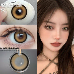 Ihomed 1 Pair Big Eye Korean Lenses Colored Contact Lenses for Eyes Fashion Contact Lenses Yearly Blue Lenses Gray Eye Lenses