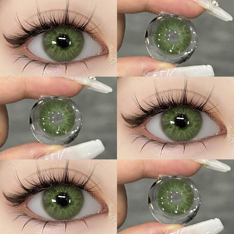 Ihomed 1 Pair New Natural Colored Contact Lenses for Eyes Blue Lenses Green Eye Lenses Brown Lenses Yearl Gray Contact Lenses