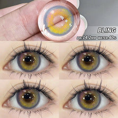 Ihomed  1 Pair Colorcon Korean Lenses Color Contact Lenses for Eyes Purple Lenses Blue Eye Lenses Brown Lenses Yearly Contacts