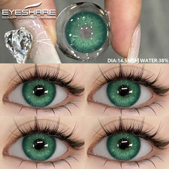 Ihomed 1pair Natural Eye Lenses Color Contact Lenses for Eyes Green Lenses Blue Eye Contact Lens Yearly Cosmetic Gray Pupils