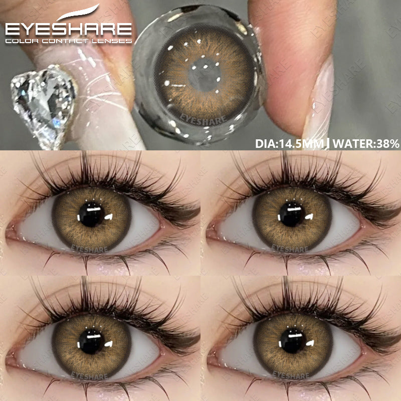 Ihomed 1pair Natural Eye Lenses Color Contact Lenses for Eyes Green Lenses Blue Eye Contact Lens Yearly Cosmetic Gray Pupils