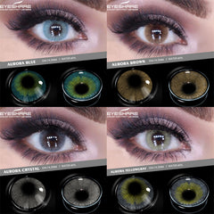 Ihomed 1 Pair Aurora Europe Colored Contact Lens Yearly Use Cosmetic Colored Contacts Lenses for Eyes Beauty Contact Lenses