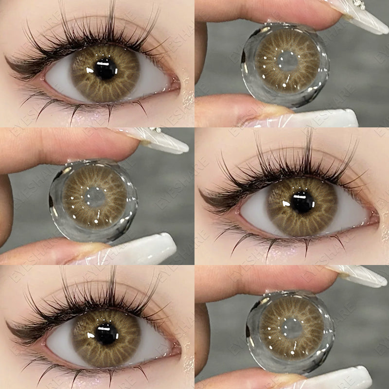 Ihomed 1 Pair New Natural Colored Contact Lenses for Eyes Blue Lenses Green Eye Lenses Brown Lenses Yearl Gray Contact Lenses