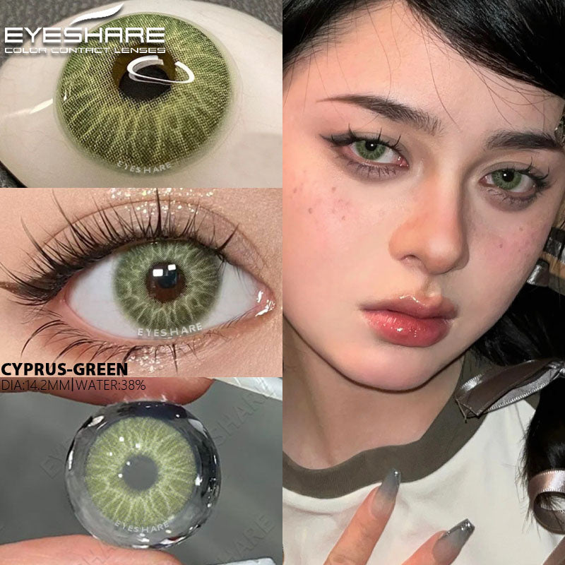 Ihomed 1 Pair New Natural Colored Contact Lenses for Eyes Blue Lenses Green Eye Lenses Brown Lenses Yearl Gray Contact Lenses