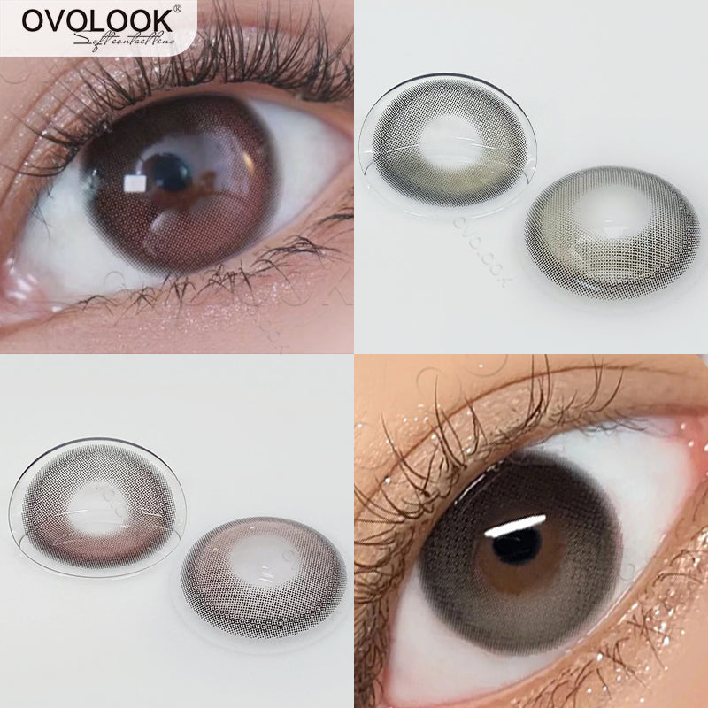 Ihomed New 2pcs/pair Natural Beaty Pupil Lenses for Eyes Colored Eye Lenses for Myopia Contact Lenses 14.2mm Eye Color Lens