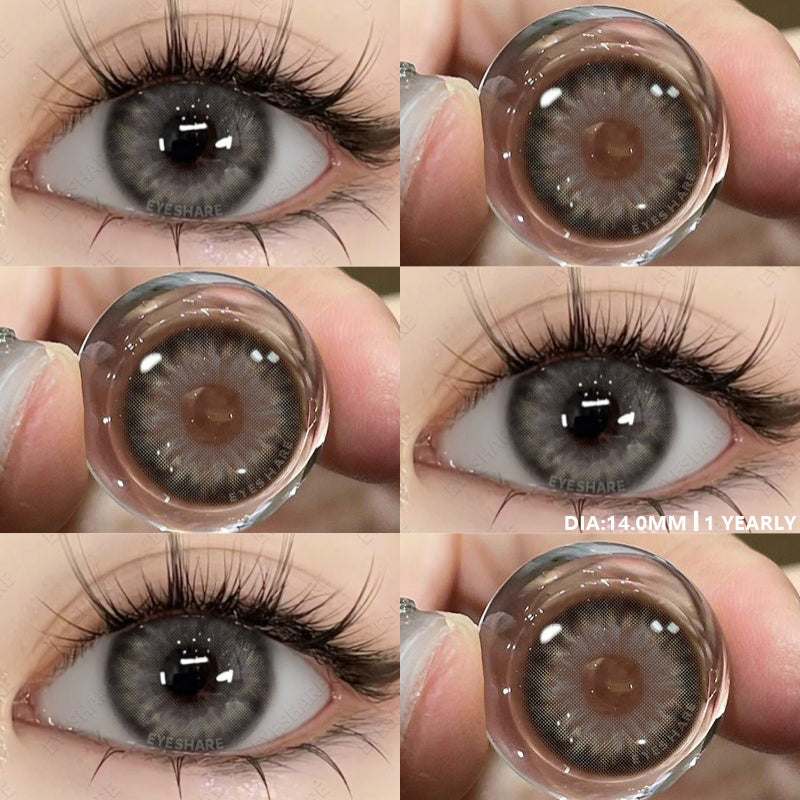 Ihomed Colored Contact Lenses 1pair Natural Eye Lens Blue Eye Lenses Brown Lenses Gray Pupils Yearly Cosmetic Green Contacts