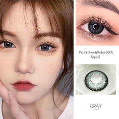 Ihomed  2pcs/pair 4 Tone Colored Eye Contact Lenses 0-800 Degrees Year Toss Beautiful Eye Color Lens