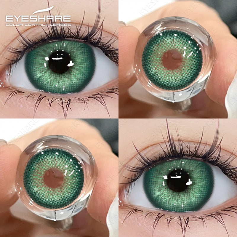 Ihomed  1Pair New Colored Contact Lenses for Eyes Brown Lenses Green Eye Lenses Gray Pupils Yearly Cosmetic Eye Contact Lens