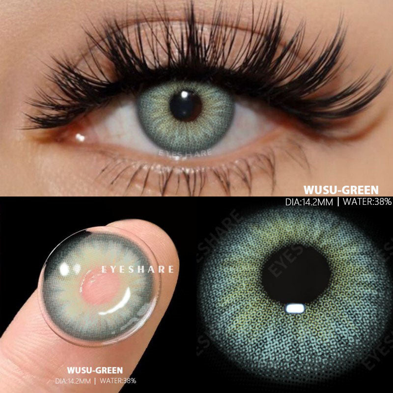 Ihomed 1 Pair Colored Contact Lenses for Eyes Blue Contact Lenses Yearly Beautiful Pupils Fashion Contact Lenses Green Lenses