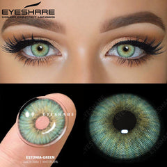 Ihomed 1Pair New Colored Contact Lenses Green Eyes Lenses Natural Brown Eye Lenses Gray Contact Lenses Yearly Contact Lenses